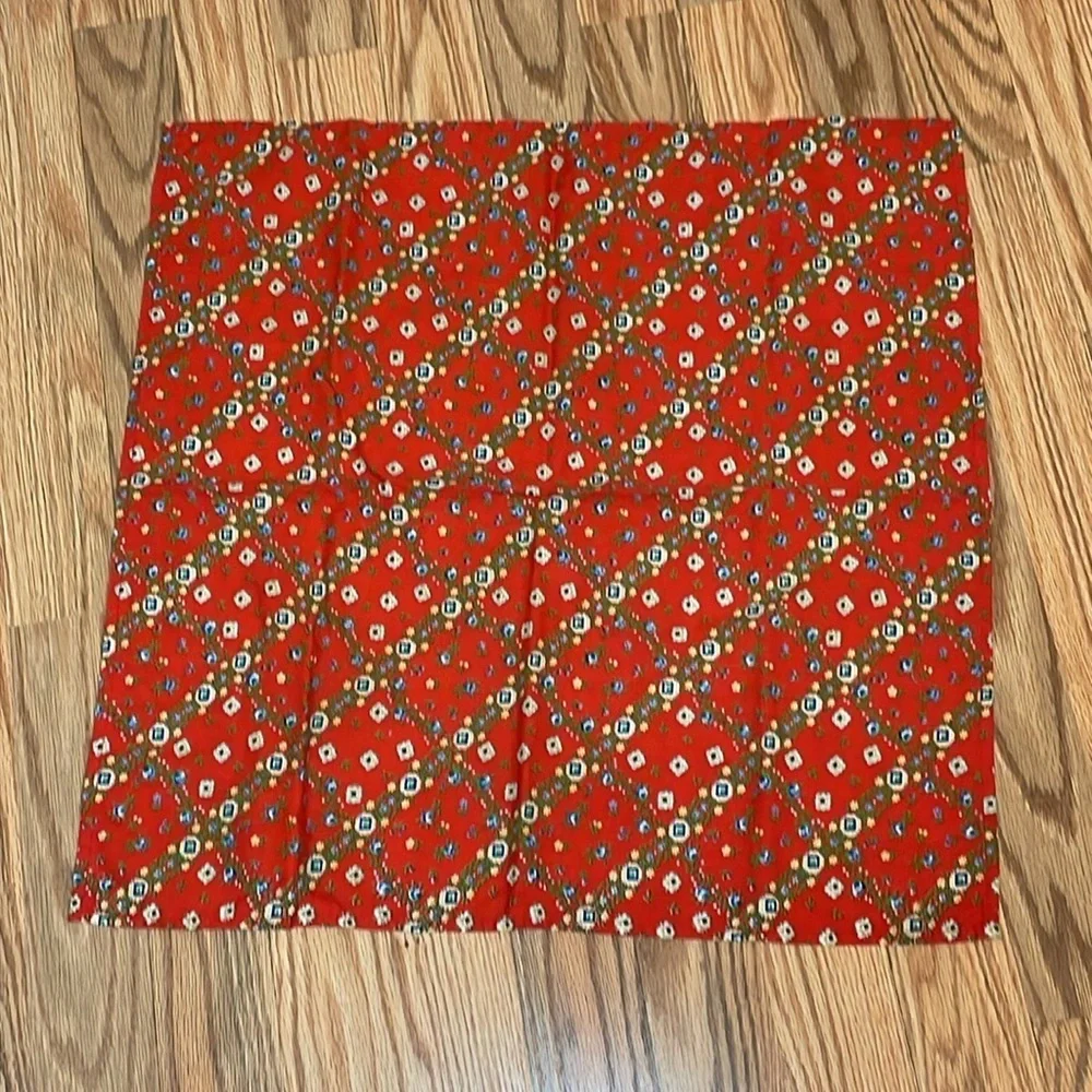 Vintage Napkins,  Red Calico Cotton, 5